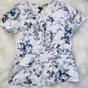 Jaanuu Nursing Peplum Scrub Top J96003 Women's Size Medium